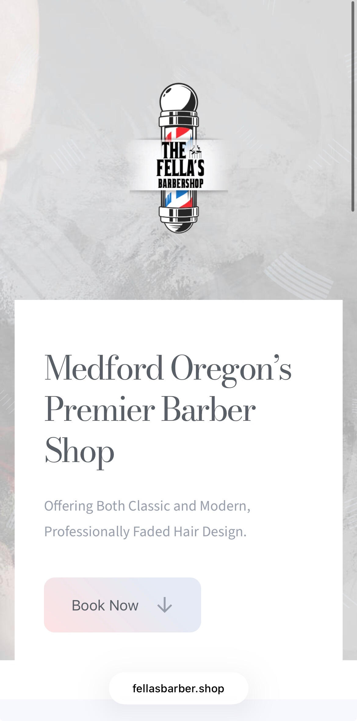 The Fella's Barbershop mobile website