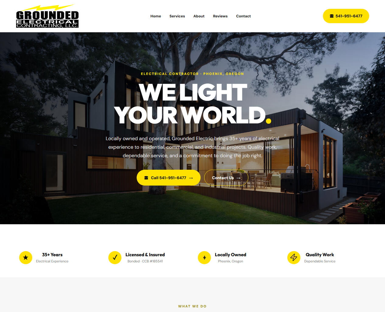 Grounded Electrical desktop website