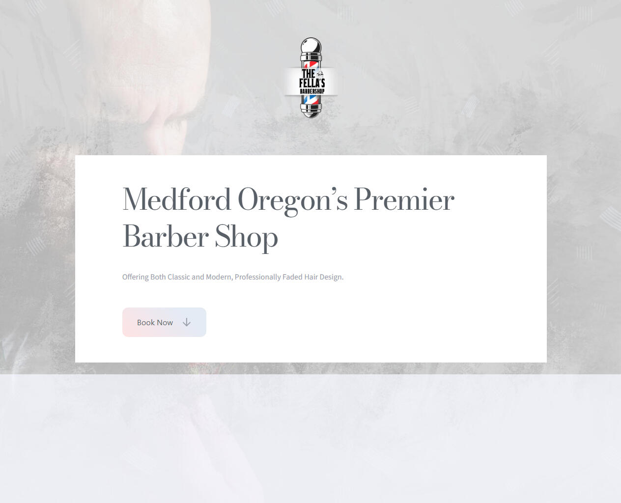 The Fella's Barbershop desktop website