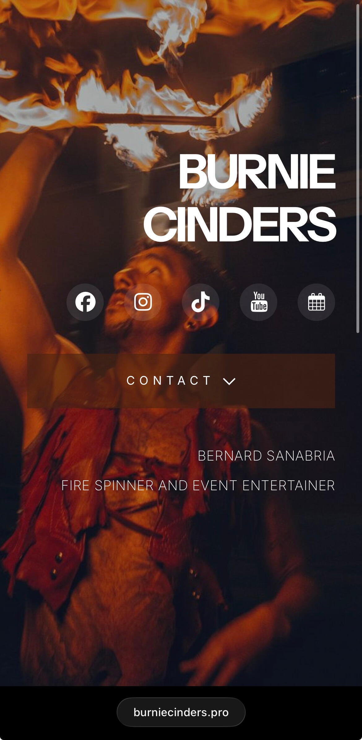 Burnie Cinders mobile website