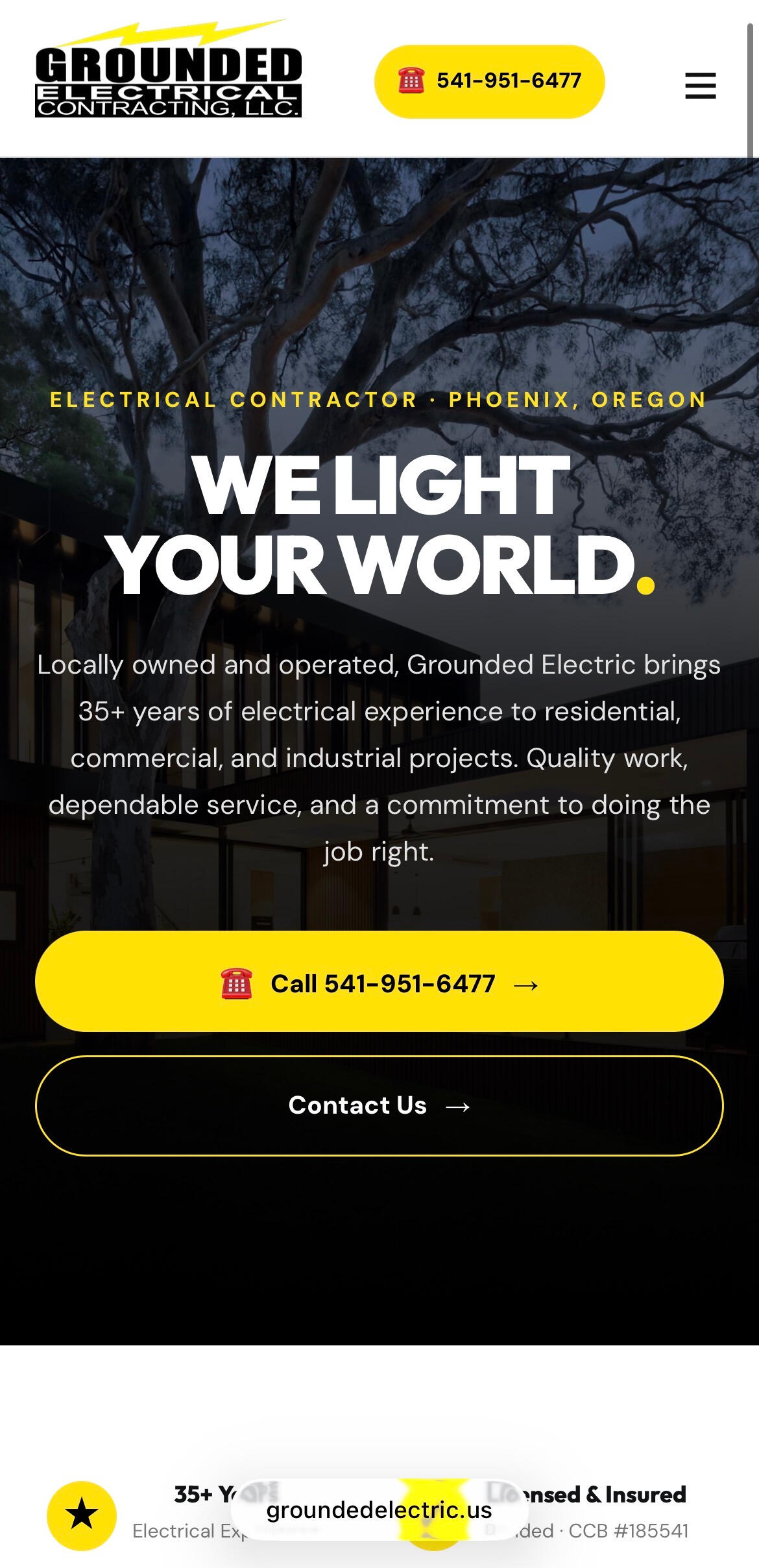 Grounded Electrical mobile website
