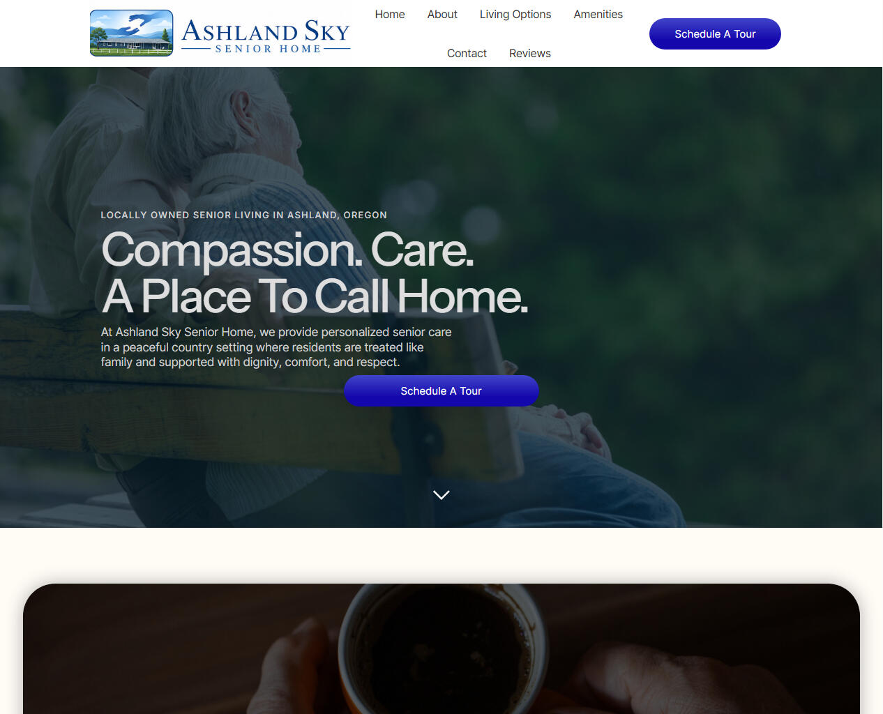 Ashland Sky Senior Home desktop website