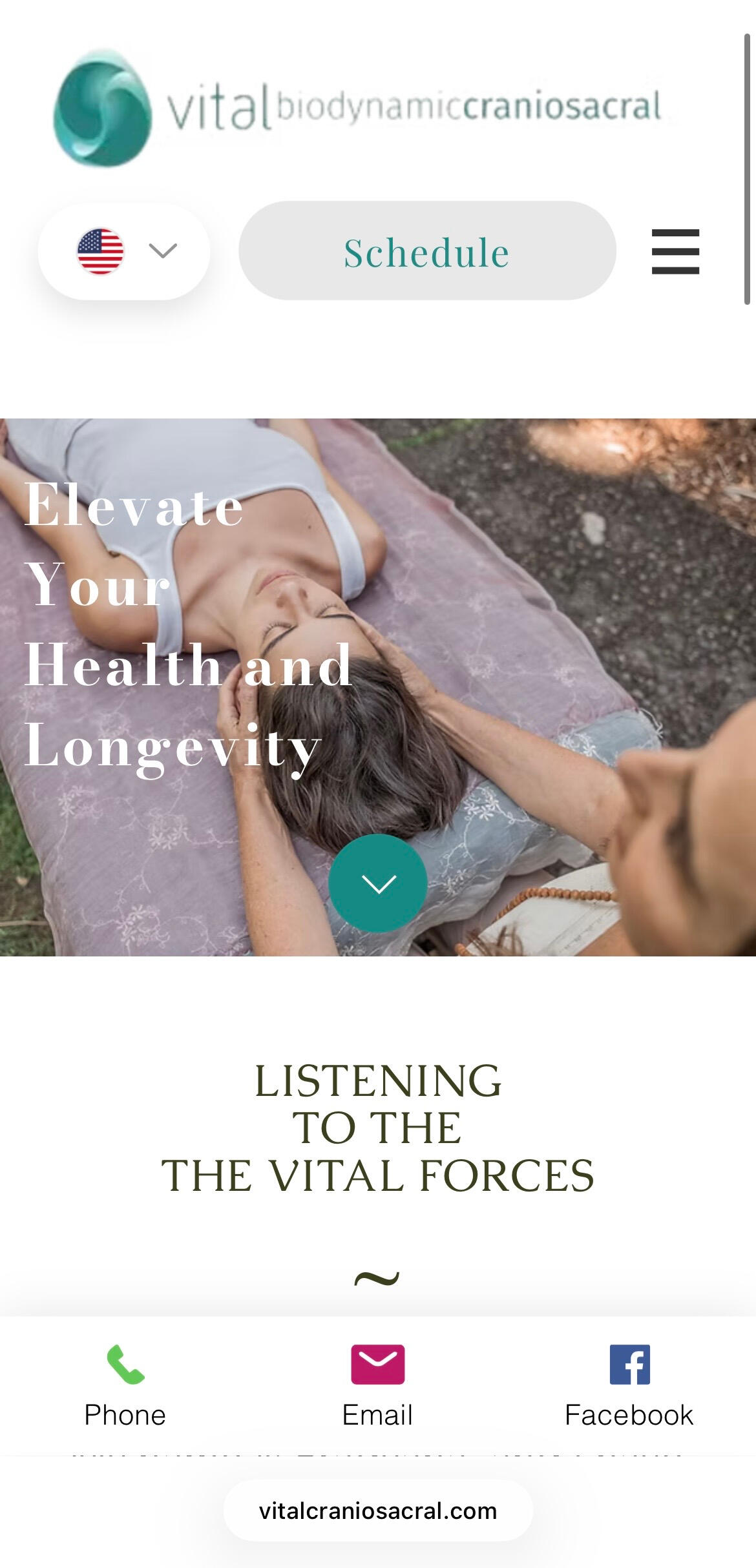 Vital Craniosacral mobile website