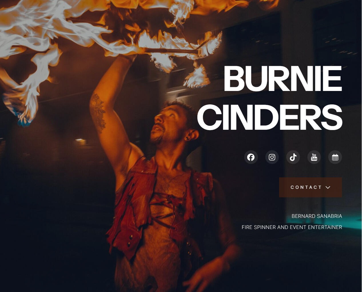 Burnie Cinders desktop website