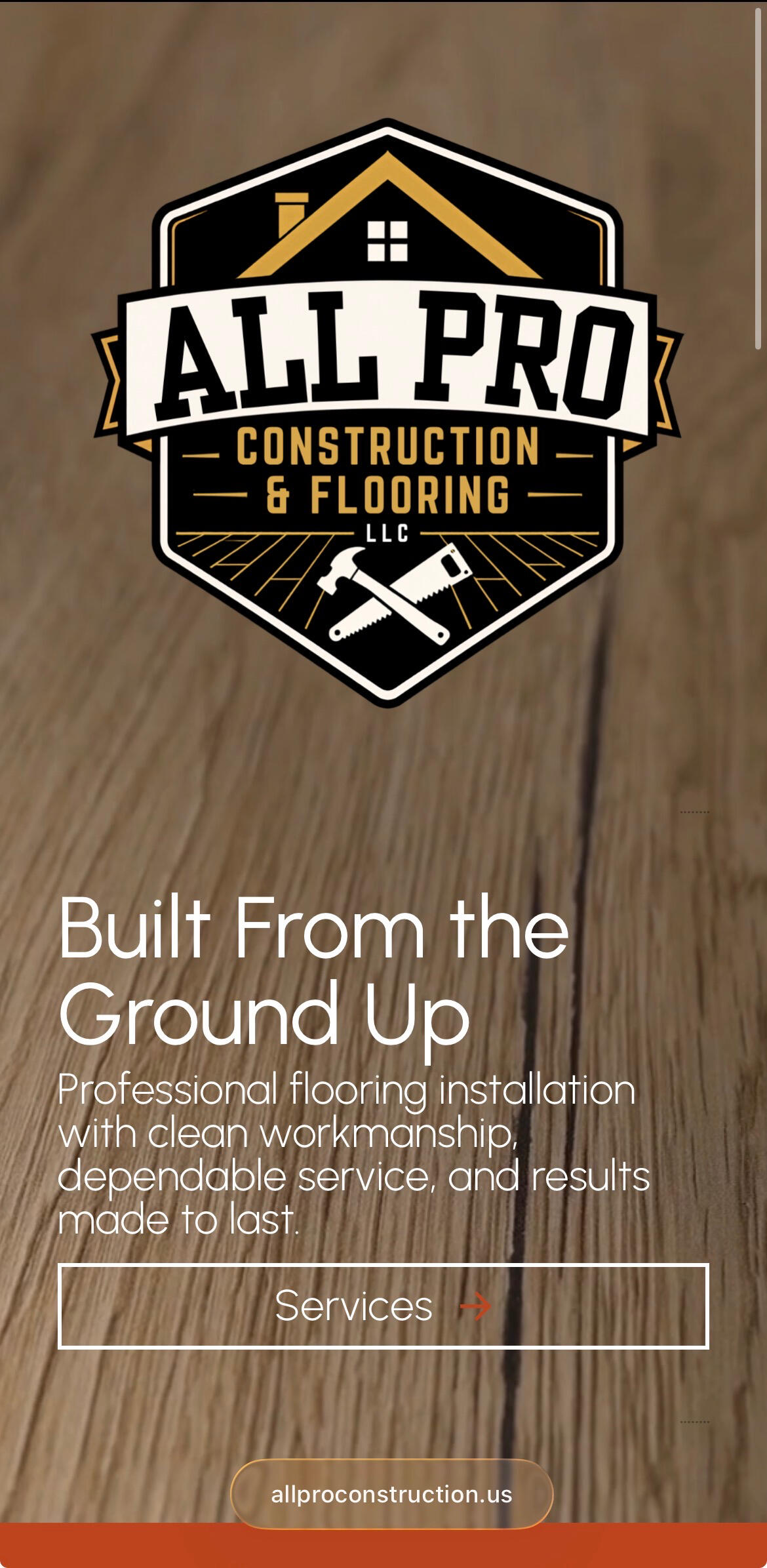 All Pro Construction mobile website